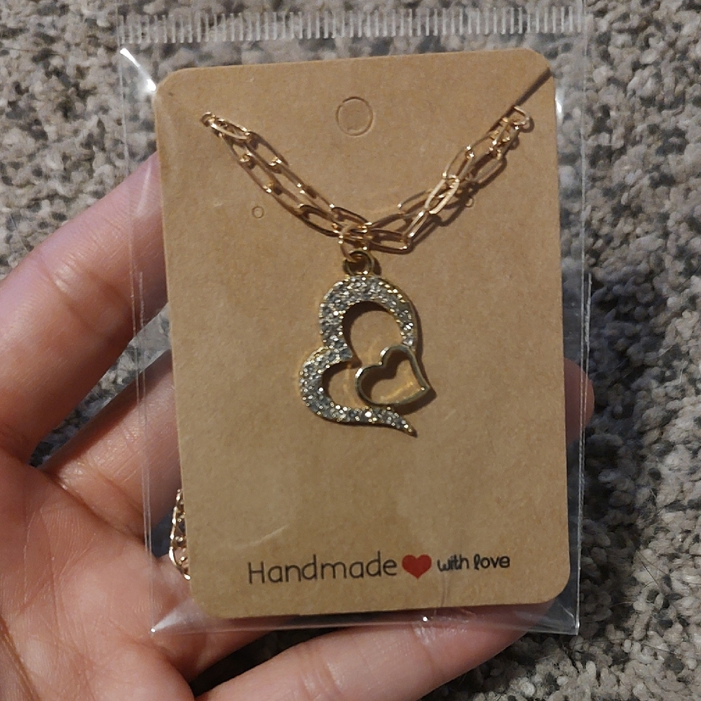 Gold Heart Pendant Necklace